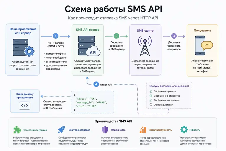 Схема работы SMS API